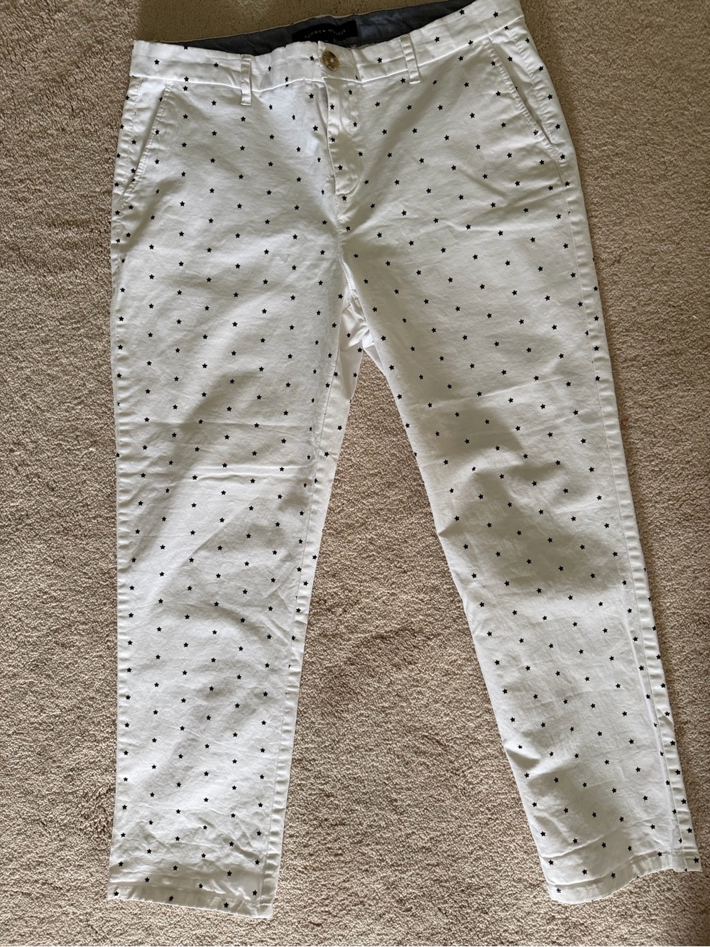 Tommy Hilfiger White Star-Print Cotton Shorts
